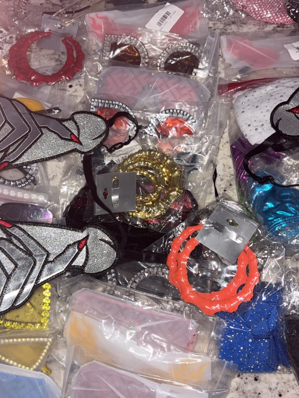 Othr Red and Gold Hoop Earrings Assortment